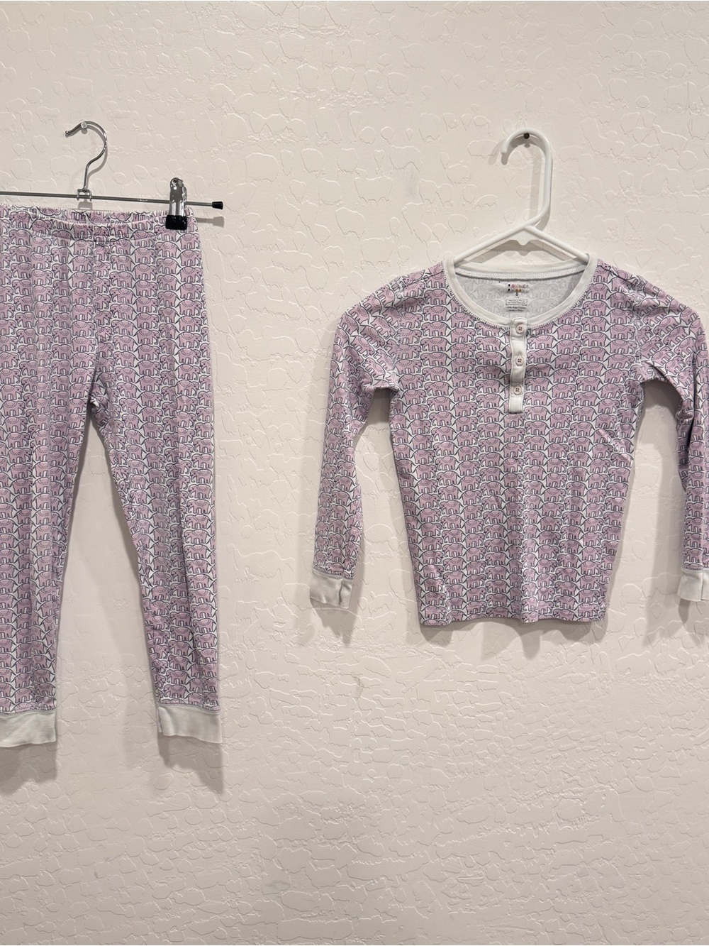 Roller Rabbit Kids Elephant Print 100% Pima Cotton Pajama Set Pink Size 8 Snug